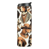 Vintager Hund nahtlos Thermosbecher (Nach links gedreht)