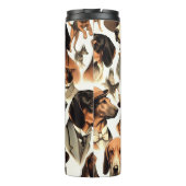 Vintager Hund nahtlos Thermosbecher (Rückseite)