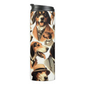 Vintager Hund nahtlos Thermosbecher (Nach rechts gedreht)