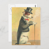 Vintager Hund Postkarte (Vorne/Hinten)