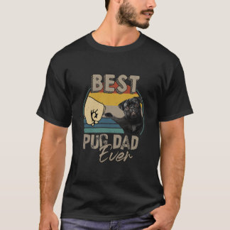 Vintager Hund-Vater Bester Mops-Vater je essenziel T-Shirt