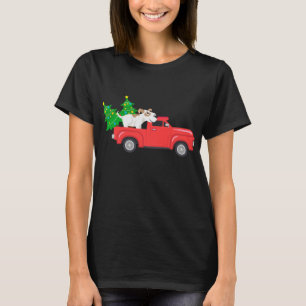 Vintager Hund Wagon Weihnachtsbaum auf Auto Xmas r T-Shirt