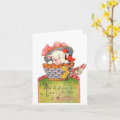 Vintager Hund zu Ostern Karte (Gelbe Blume)