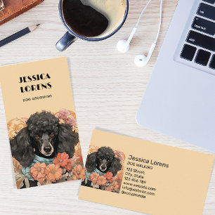 Vintager Hundehund, Pet Groomer, Grooming, Poodle Visitenkarte