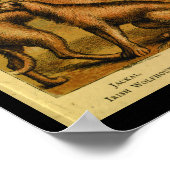 Vintager Hundelwolf Naturgeschichte drucken Poster (Ecke)