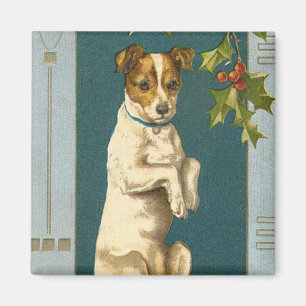 Vintager Hundemagnet für die Feiertage Magnet
