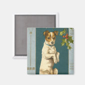 Vintager Hundemagnet für Feiertage Magnet (Vorderseite/Rückseite)