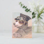 Vintager Hundeschauffeur Postkarte (Stehend Vorderseite)