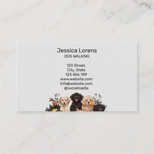 Vintager Hundesitz, Haustier-Groomer, Tierarzt Visitenkarte (Rückseite)