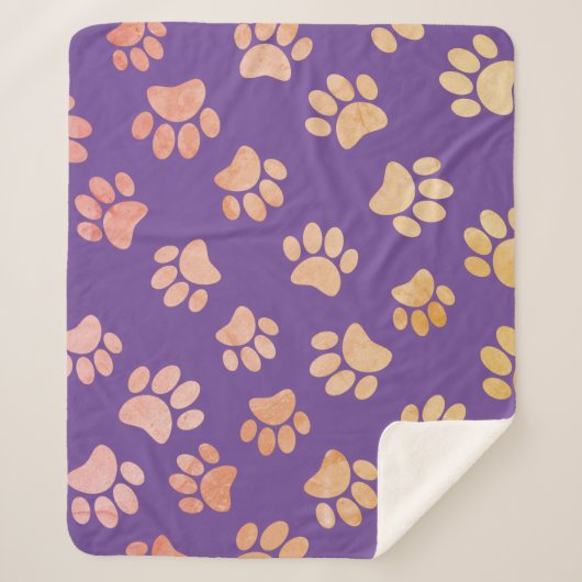 Vintager Hundetext Druckt Lila Sherpadecke (Vorderseite)