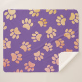 Vintager Hundetext Druckt Lila Sherpadecke (Vorderseite (Horizontal))