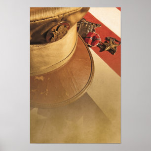 Vintager Hut, Fahne, Medaillenveteranen - Tagesaus Poster