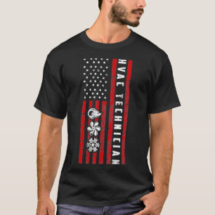 Vintager HVAC-Techniker USA HVAC Tech American Fla T-Shirt