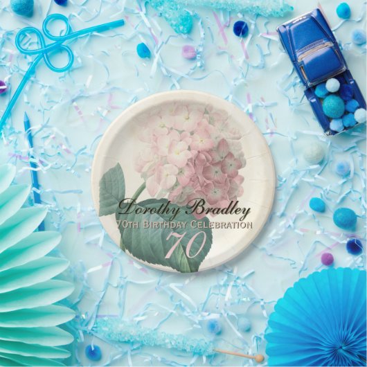 Vintager Hydrangea-70. Pappteller (Party)