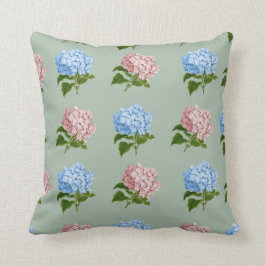 Vintager Hydrangea-Blumenentwurf Kissen