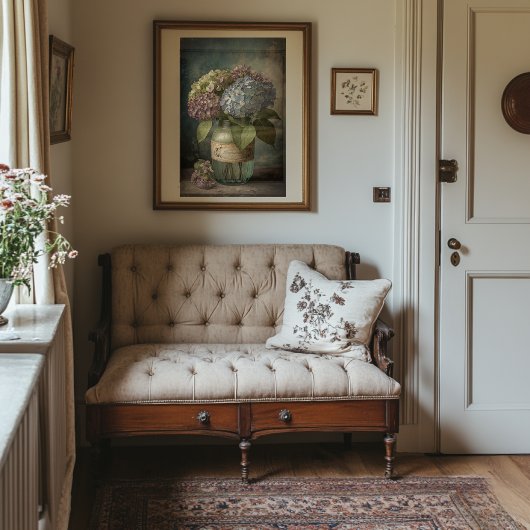 Vintager Hydrangea-Druckwand Kunst Poster