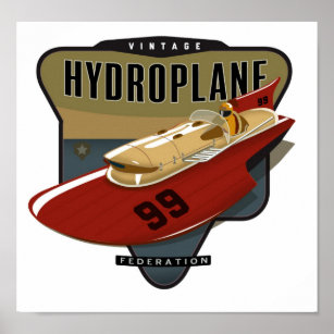 Vintager Hydroplane-Verband Poster