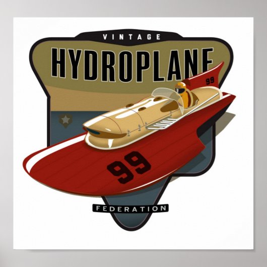 Vintager Hydroplane-Verband Poster (Vorne)