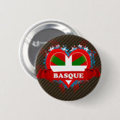 Vintager i-Liebe-Baske Button (Vorne & Hinten)