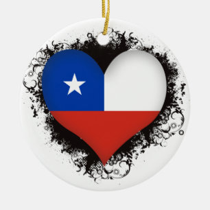 Vintager i-Liebe-Chile Keramikornament