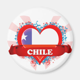 Vintager i-Liebe-Chile Magnet