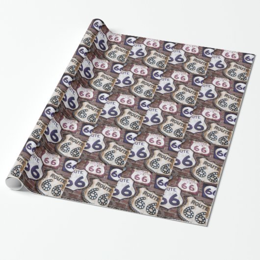 Vintager Iconic Weg 66 Geschenkpapier (Ungerollt)