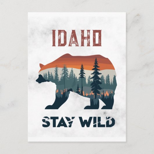 Vintager Idaho Bär Bleibe Wild Travel Postkarte (Vorderseite)