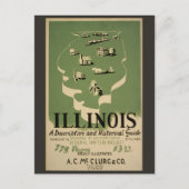Vintager Illinois Retro Reiseführer Postkarte (Vorderseite)