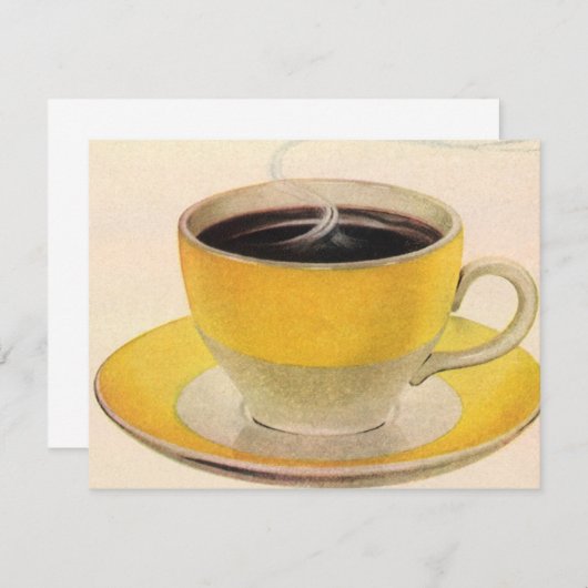 Vintager Illustrationskaffee im Gelben Cup (Vorne/Hinten)