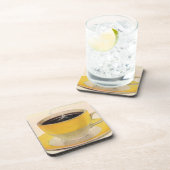 Vintager Illustrationskaffee im Gelben Cup Getränkeuntersetzer (Rechte Seite)