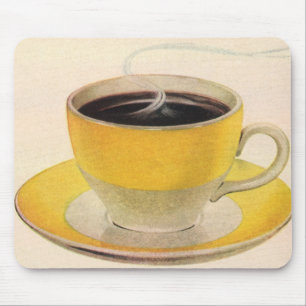 Vintager Illustrationskaffee im Gelben Cup Mousepad