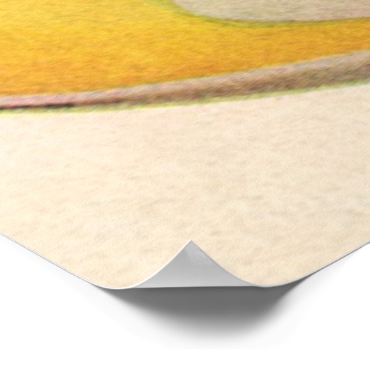 Vintager Illustrationskaffee im Gelben Cup Poster (Ecke)