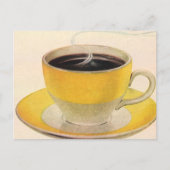 Vintager Illustrationskaffee im Gelben Cup Postkarte (Vorderseite)