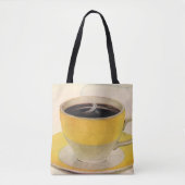 Vintager Illustrationskaffee im Gelben Cup Tasche (Vorderseite)