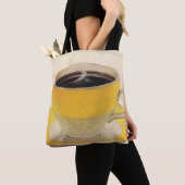 Vintager Illustrationskaffee im Gelben Cup Tasche (Von Nahem)