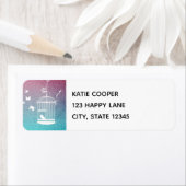 Vintager Illustrationsvogel in einem Käfig (Insitu)