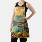 Vintager Illustrierter Nationalpark Art Nationalpa Schürze (InSitu)