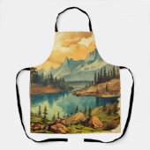 Vintager Illustrierter Nationalpark Art Nationalpa Schürze (Vorderseite)