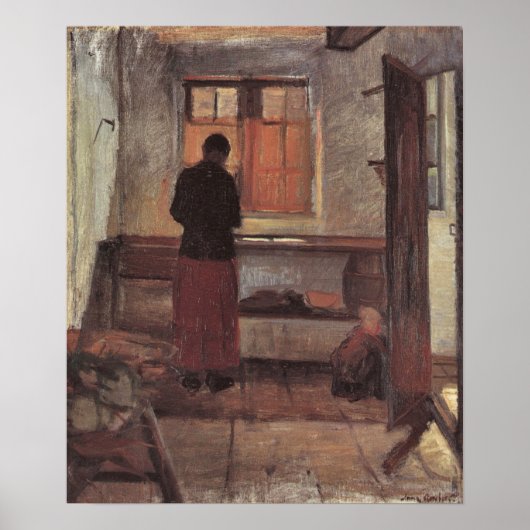 Vintager Impressionismus, Küchenmädchen, Ancher Poster (Vorne)