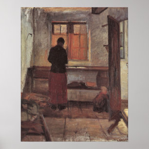 Vintager Impressionismus, Küchenmädchen, Ancher Poster
