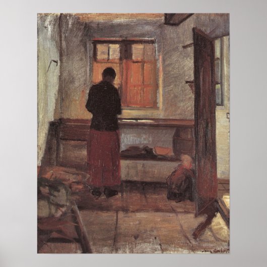 Vintager Impressionismus, Küchenmädchen, Ancher Poster (Vorne)