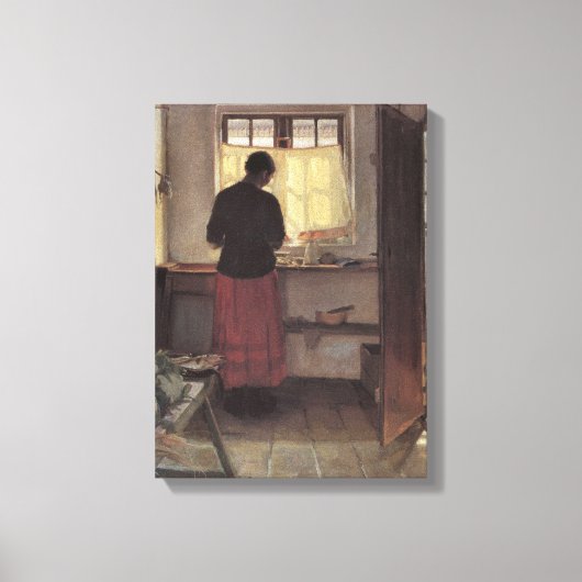 Vintager Impressionismus, Pigen i Køkkenet, Ancher Leinwanddruck (Vorderseite)