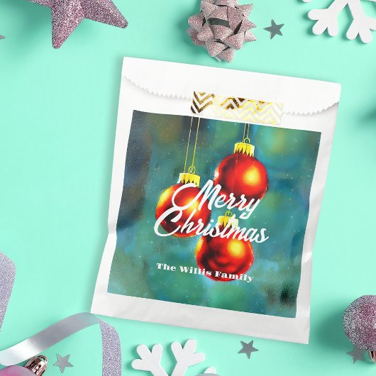 Vintager Impressionist Red Christmas Baubles Geschenktütchen