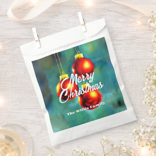 Vintager Impressionist Red Christmas Baubles Geschenktütchen (Ausgeschnitten)