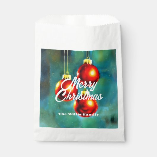 Vintager Impressionist Red Christmas Baubles Geschenktütchen (Vorderseite)