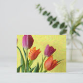 Vintager Impressionist Tulips Postcard Postkarte (Stehend Vorderseite)