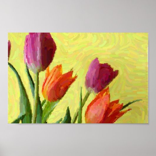 Vintager Impressionist Tulips Poster (Vorne)