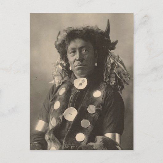 Vintager Indianer: Cloud Man, Assinaboine - Postkarte (Vorderseite)