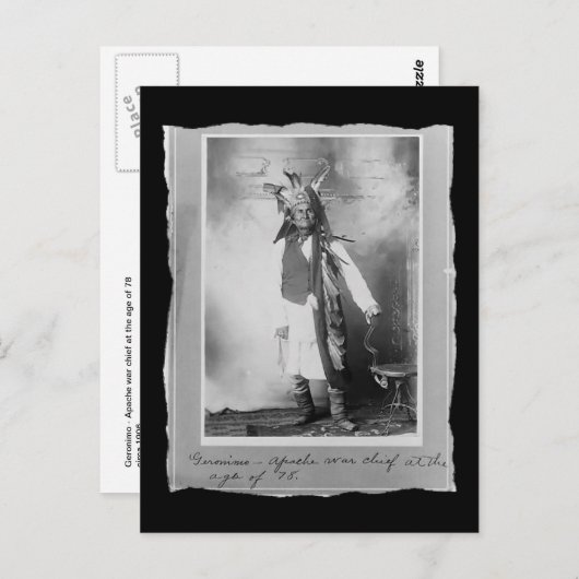 Vintager Indianer Geronimo Apache Postkarte (Vorne/Hinten)