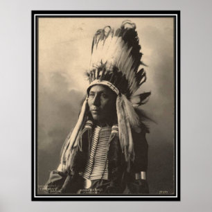 Vintager Indianer: Hubble Big Horse, Cheyenne - Poster